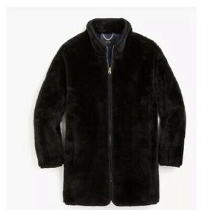 J. Crew black Teddy Fleece coat jacket M NWOT